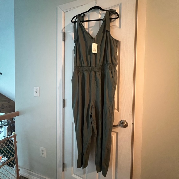 XXL “a new day” jumpsuit. Khaki green. - Picture 2 of 3